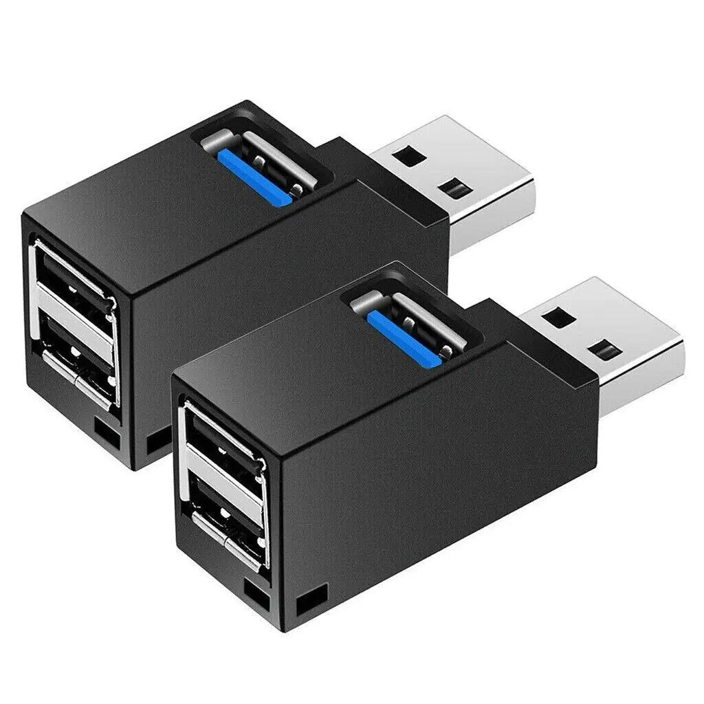 3 Port USB 3.0 Hub Portable High Speed Splitter Box For PC Notebook Laptop 2 Pc