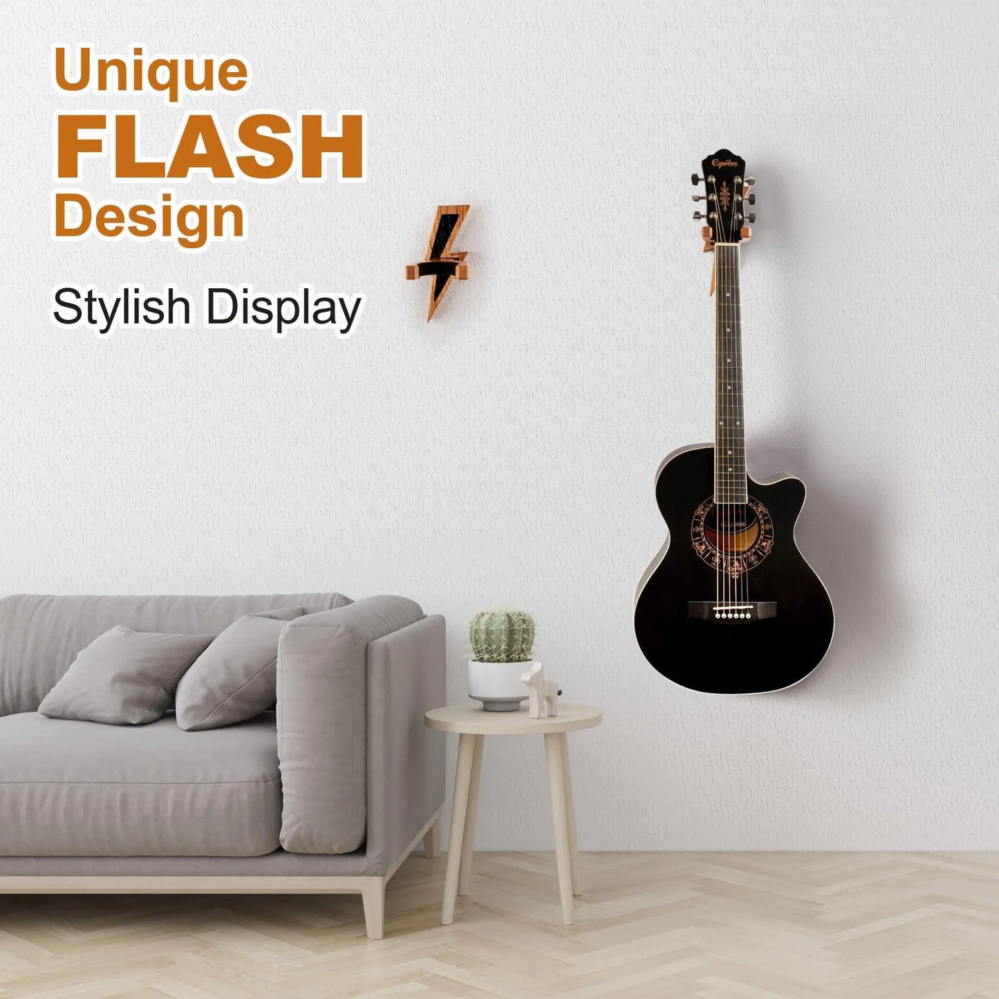 Guitar Holder Wall Mount Ash Wood Guitar Hanger Hook Stand Rack Hardwood Beige - Sno's Finds