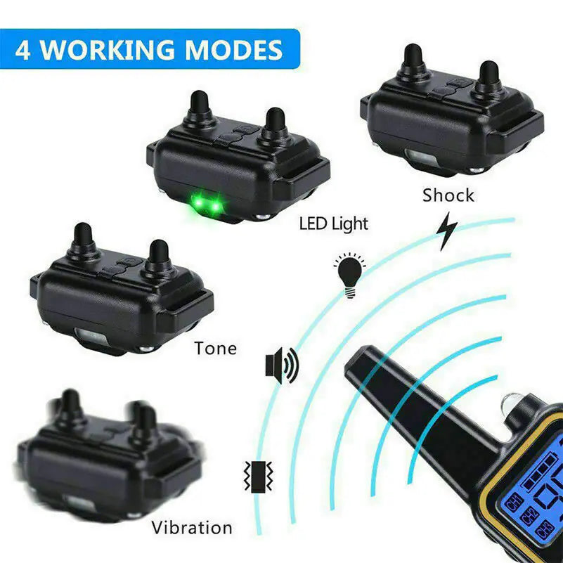 2700 FT Remote Dog Shock Training Collar Rechargeable Waterproof LCD Pet Trainer - Sno's Finds