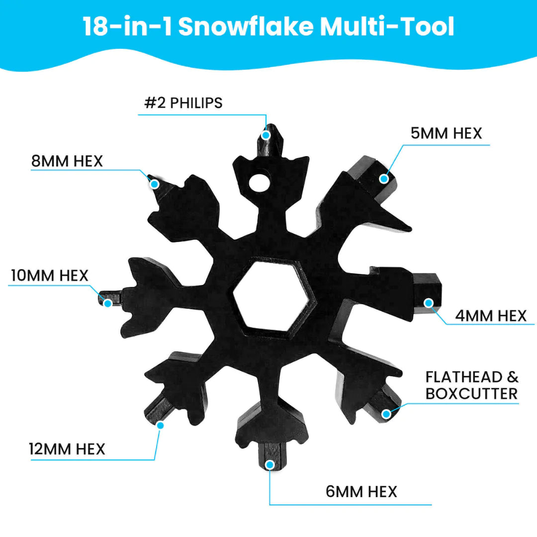 18 in 1 Portable Snowflake Multi Tool - Sno's Finds