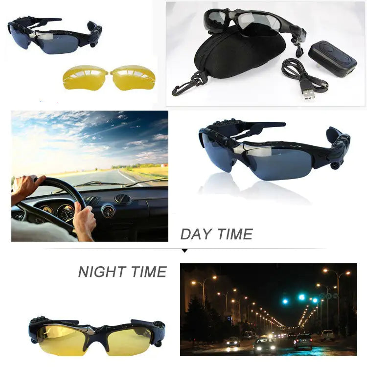 Day and Night Sunglasses with Bluetooth headphone and handsfree talk - Sno's Finds