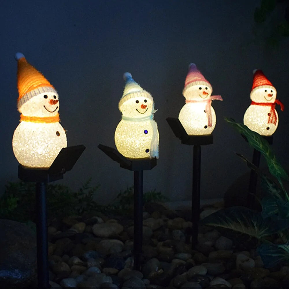 Solar Christmas Lights Snowman - Sno's Finds