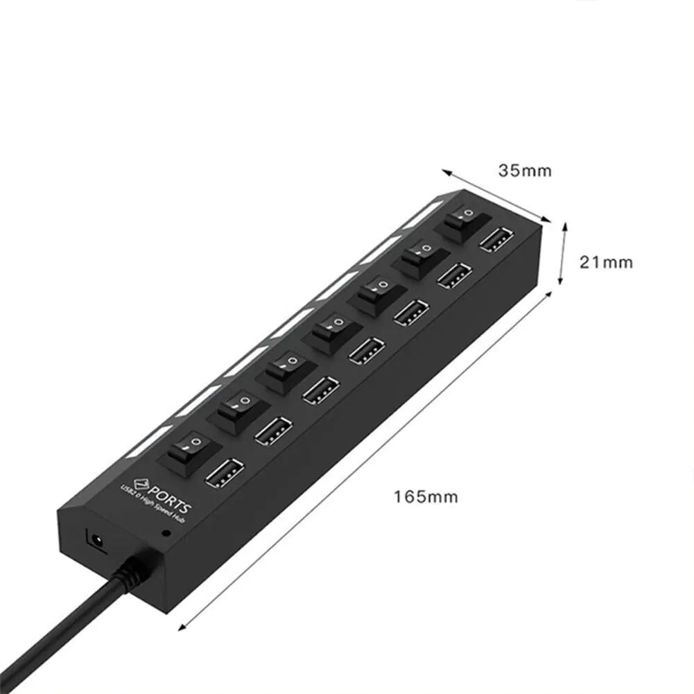 7 Port USB 2.0 / 3.0 Hub Splitter Adapter High Speed For PC Laptop Mac Desktop - Sno's Finds