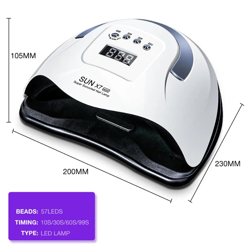 220W Nail Dryer LED Lamp UV Light Polish Gel Curing Machine Electric Manicure - Sno's Finds