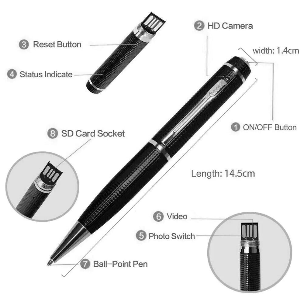 unique Hidden Cam Pocket Pen Camera 1080P HD - Sno's Finds