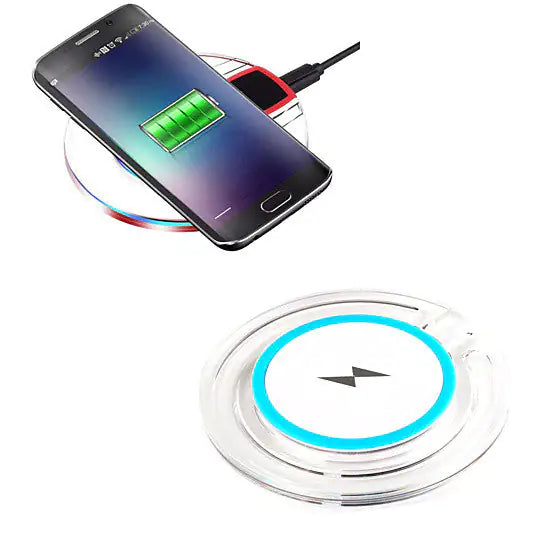 Wireless Qi Charger In Translucent Color For Samsung And Other Compatible Phones