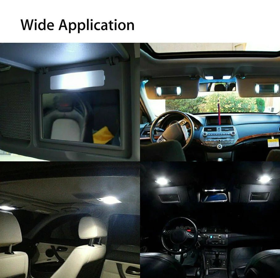 28pcs Car Interior White Combo LED Map Dome Door Trunk License Plate Light Bulbs - Sno's Finds