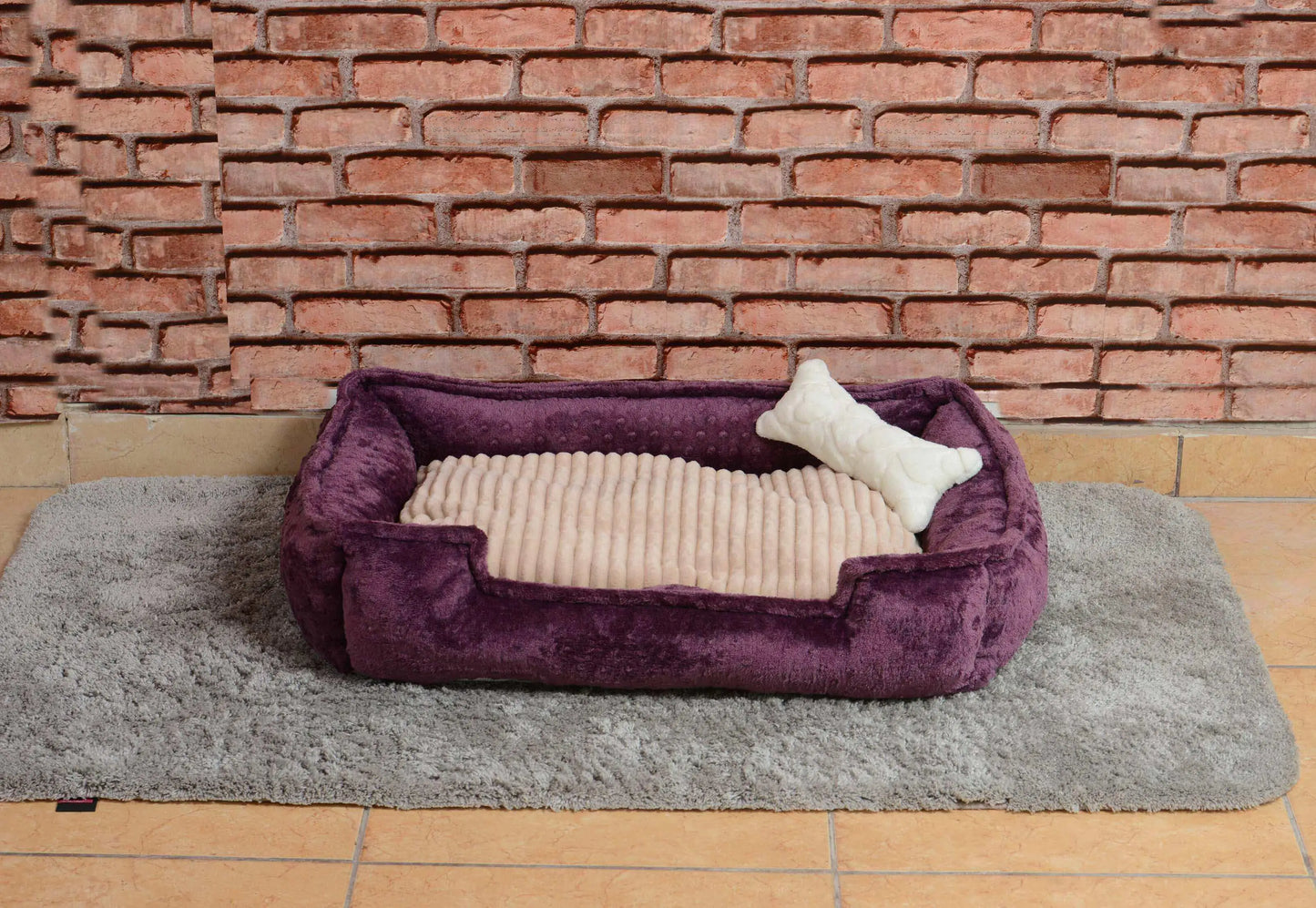 Cookie Pet Filled Cat Dog Nest, 70X50Cm, Plum Beige - Sno's Finds