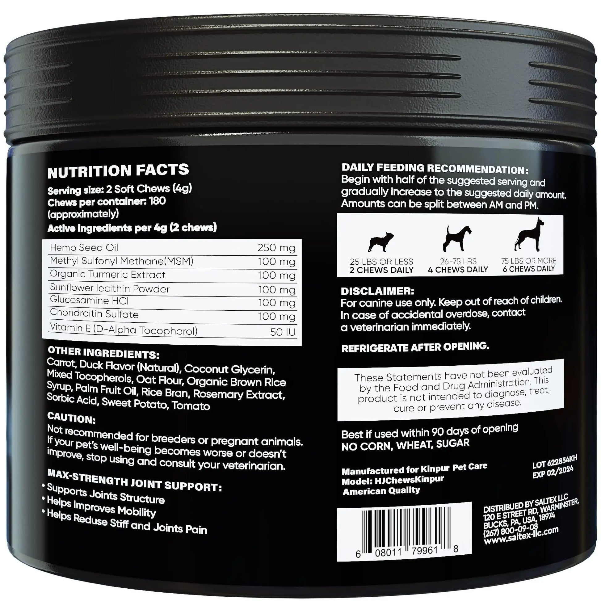 Glucosamine for Dogs Functional Dog Joint Supplement with Chondroitin Msm Hemp - Sno's Finds