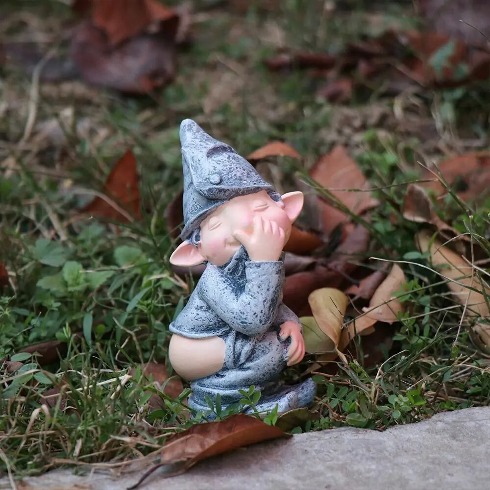 Pooping Naughty Gnome Miniature Statue Funny Resin Dwarf Home Garden Ornament US - Sno's Finds