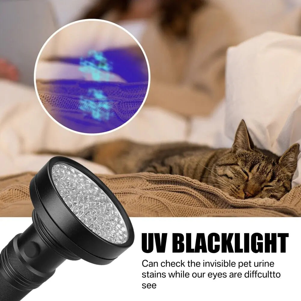 UV Ultraviolet Light 100 LED Flashlight BlackLight 395nM Inspection Lamp Torch - Sno's Finds