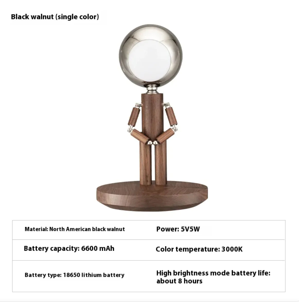 Solid Wood Moon Lamp with Penalty Station - Sno's Finds