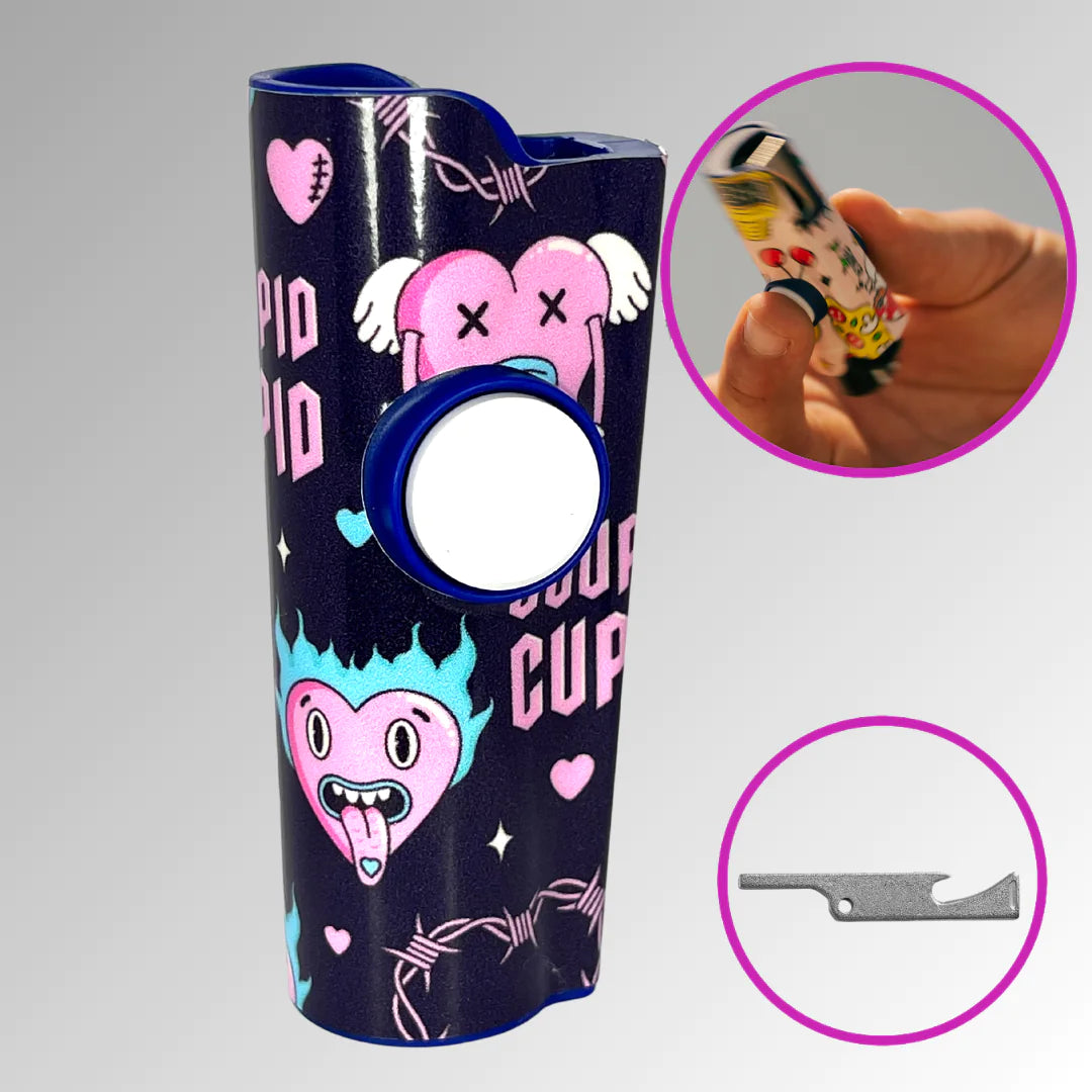 FLKR LYTR® Fidget Spinner Lighter Case "Stupid Cupid" for Clipper Lighter®