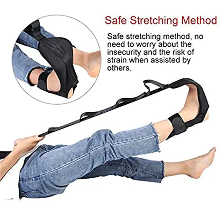 Yogable Ligament Stretching Support Strap demonstrating safe stretching method for yoga.