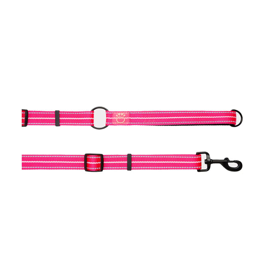 Reflective Leash - EEZY-6 - Neon Pink - Sno's Finds