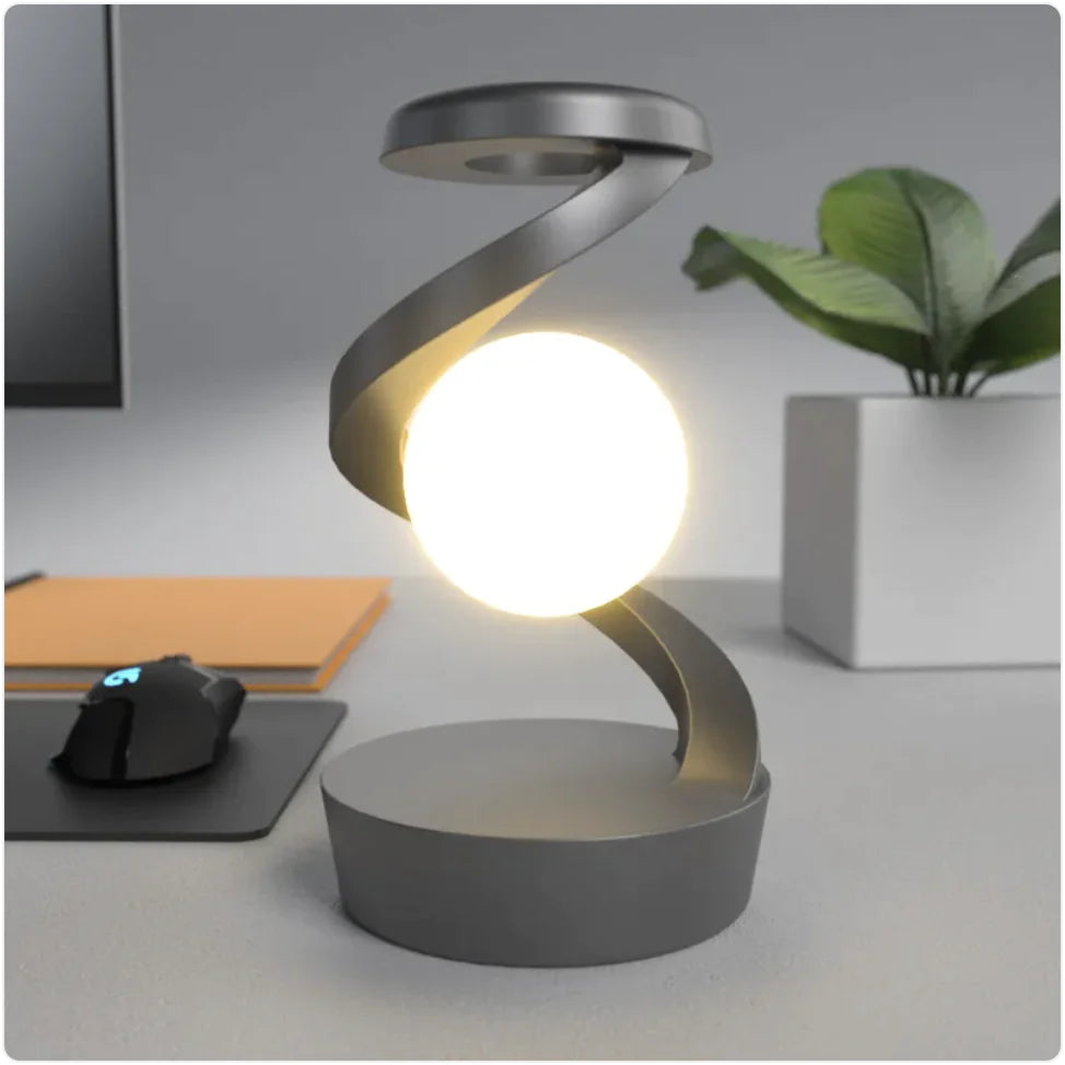 Rotating Moon Desk Lamp with Wireless Charging and Touch Sensor - Sno's Finds