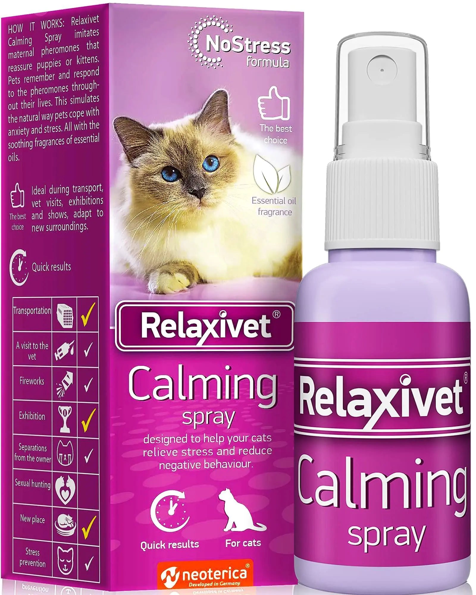 Calming Pheromone Spray Scratch Repellent for Cats Reduce Stress During Travel - Sno's Finds