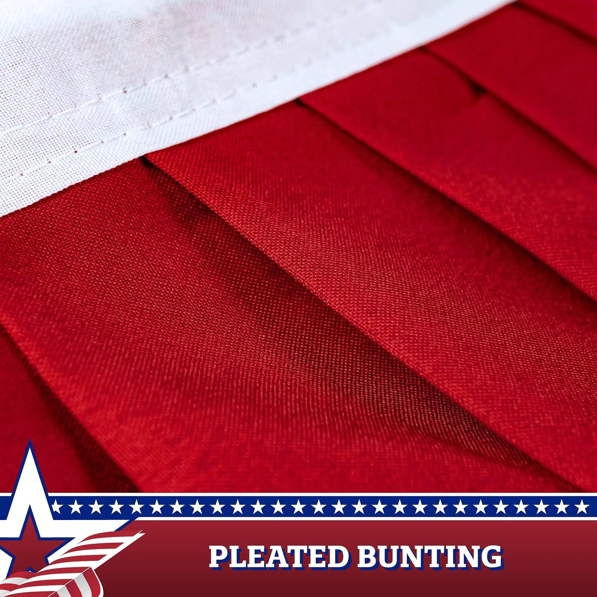 USA Pleated Fan Flag 4x8 Feet American USA Bunting Decoration Flags Embroidered - Sno's Finds