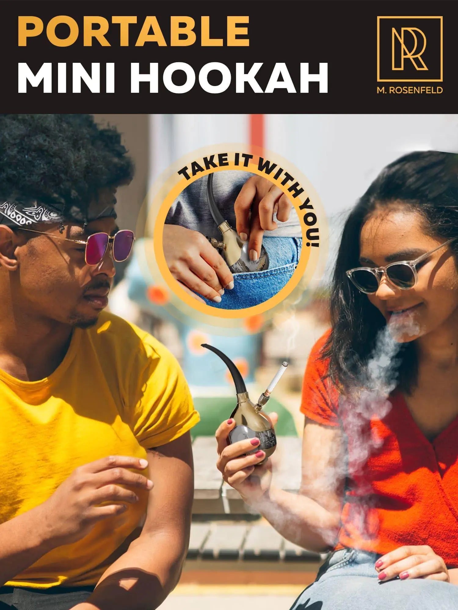 Golden Portable Hookah Set With Everything Mini Hookah Hookah Set For Travel - Sno's Finds