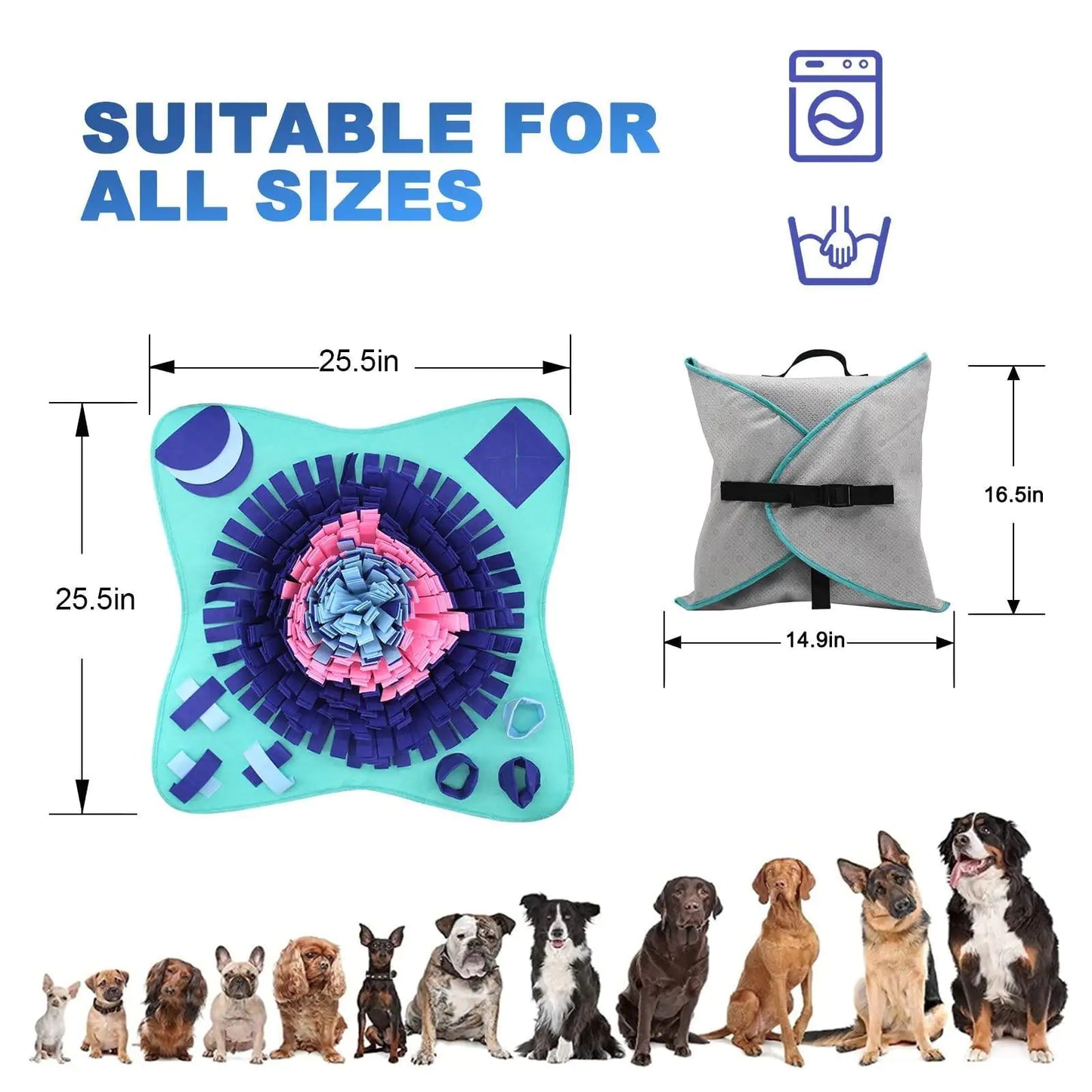 Snuffle Mat for Dogs Cats 25x25 inch Dog Snuffle Mat Interactive Toys Mat - Sno's Finds