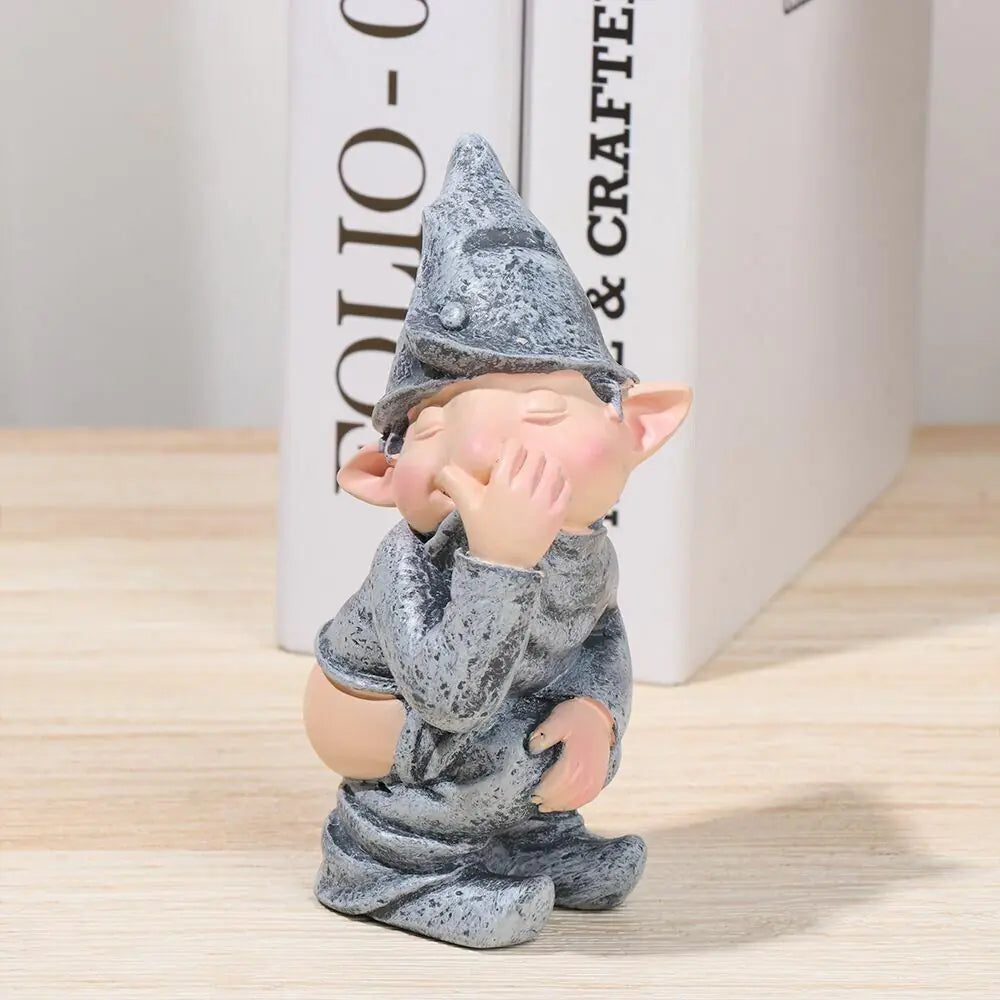 Pooping Naughty Gnome Miniature Statue Funny Resin Dwarf Home Garden Ornament US - Sno's Finds