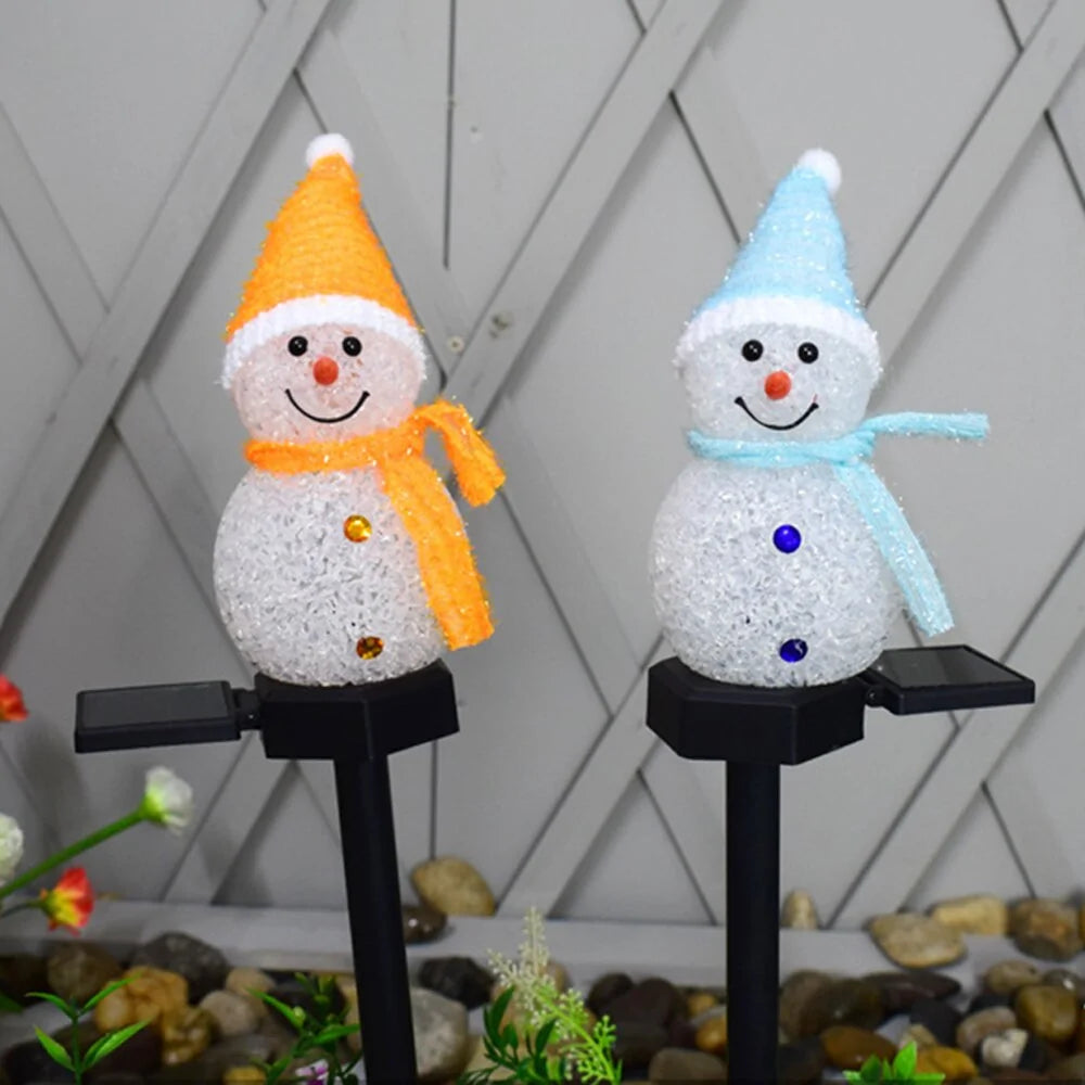 Solar Christmas Lights Snowman - Sno's Finds