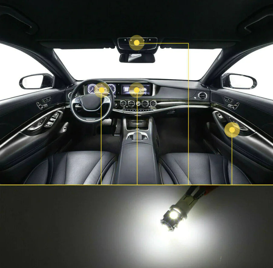 28pcs Car Interior White Combo LED Map Dome Door Trunk License Plate Light Bulbs - Sno's Finds