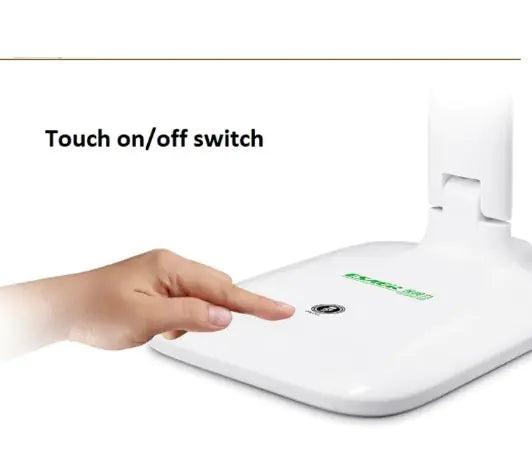 Touch-sensitive control for LED Table Lamp with on/off switch.