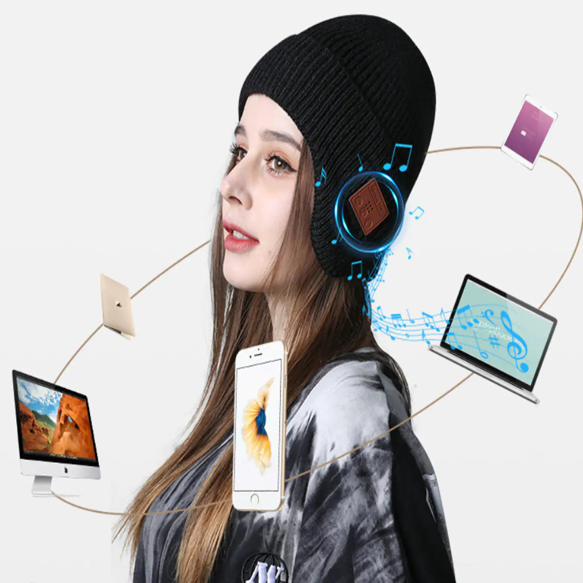 Musical Beanie Hat With Ear Muff and Bluetooth - Sno's Finds