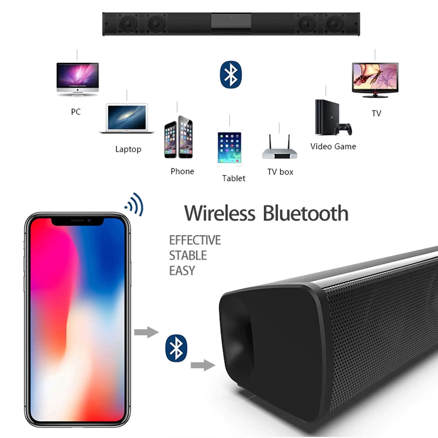 Home Theater Wireless Sound Bar - Sno's Finds