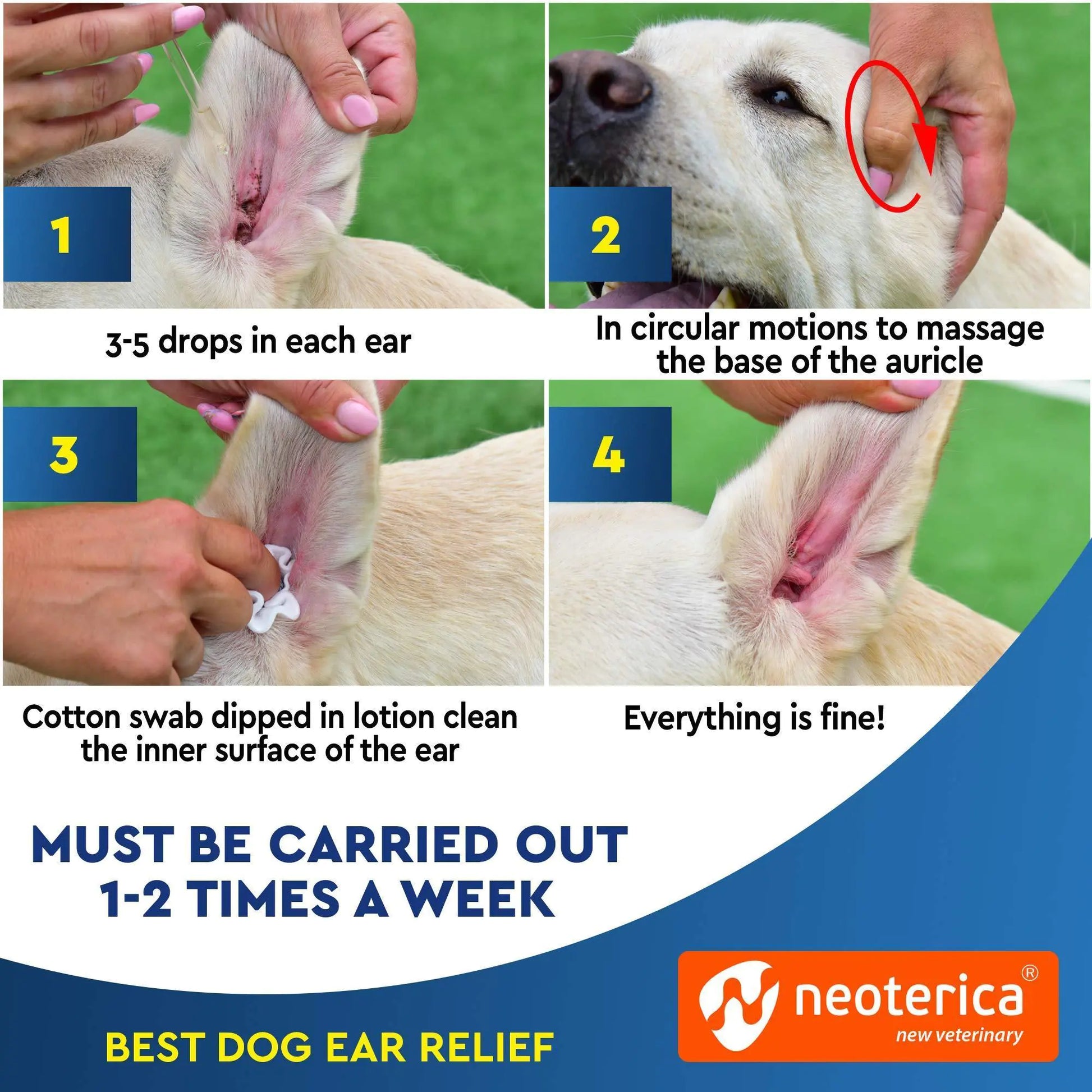 Cat Dog Ear Cleaner Drops Wash Solution Yeast Otic Infection Itchy Ear Treatment - Sno's Finds