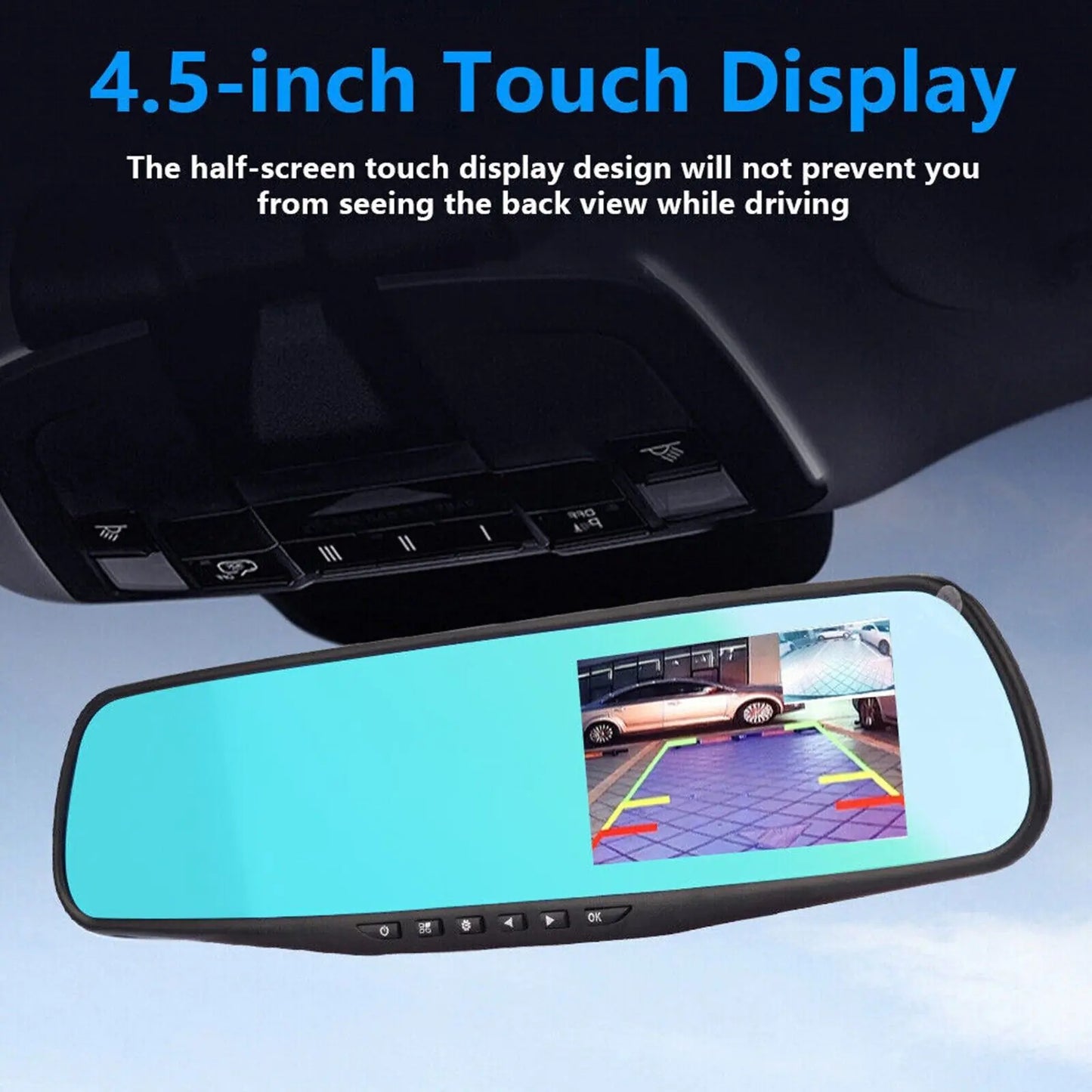 Rearview Mirror Car DVR Dual Dash Cam Camera Front Rear Video Recorder 1080P HD