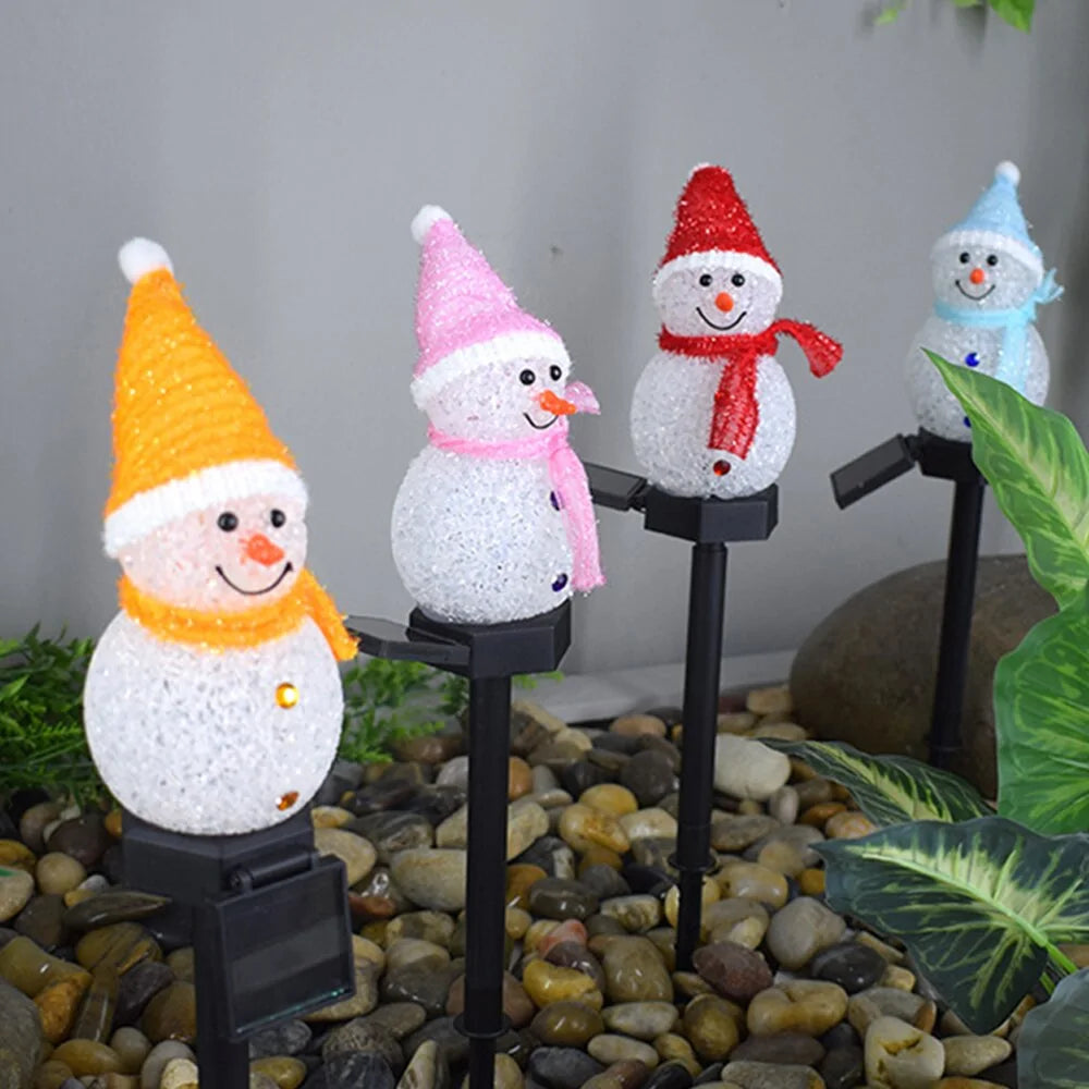 Solar Christmas Lights Snowman - Sno's Finds