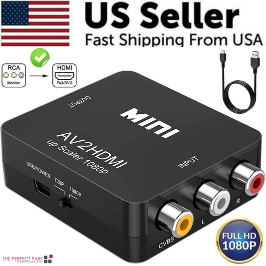 RCA to HDMI converter adapter AV 1080P for TV audio video composite CVBS AV2HDMI.