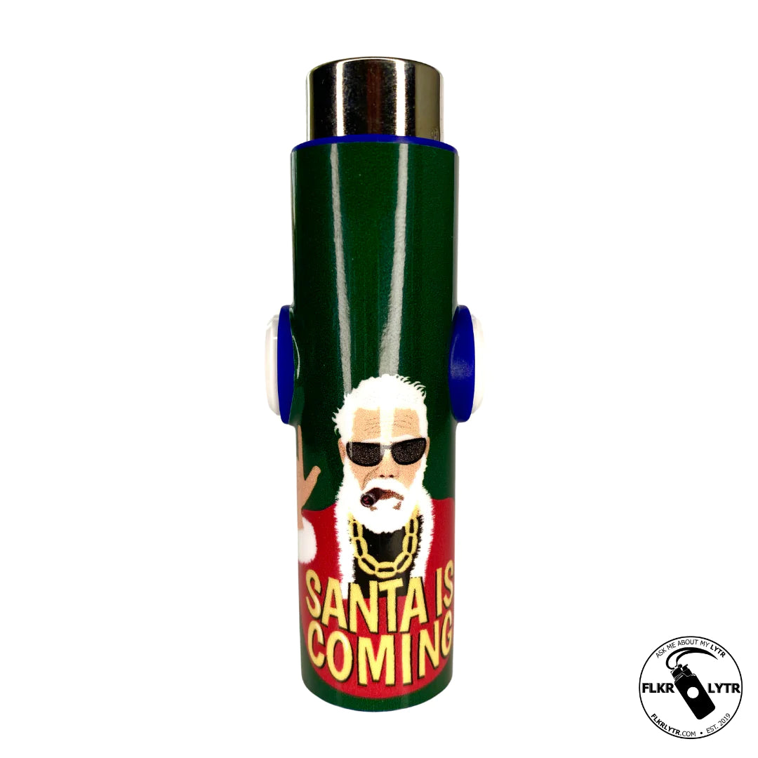 FLKR LYTR® Fidget Spinner Lighter Case for Clipper Lighter® Limited Edition "Badder Santa Clause"