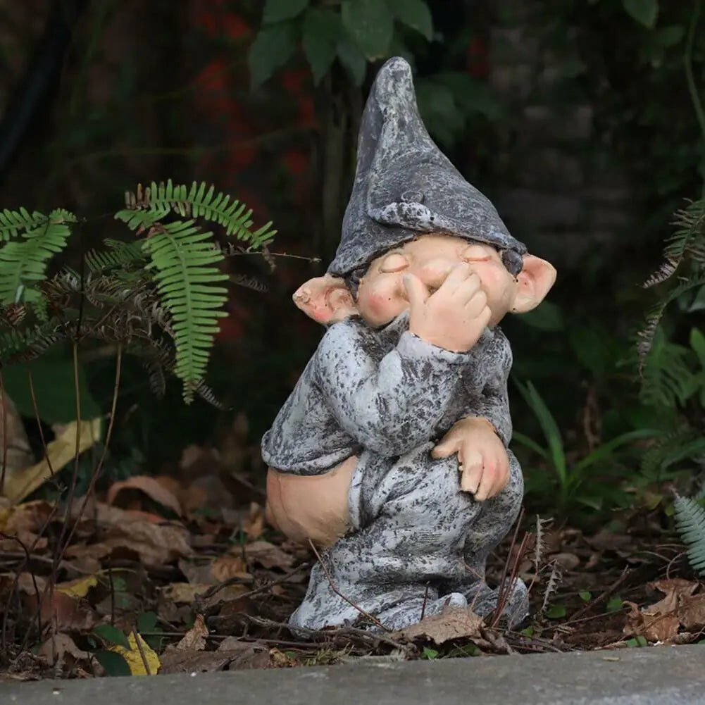 Pooping Naughty Gnome Miniature Statue Funny Resin Dwarf Home Garden Ornament US - Sno's Finds