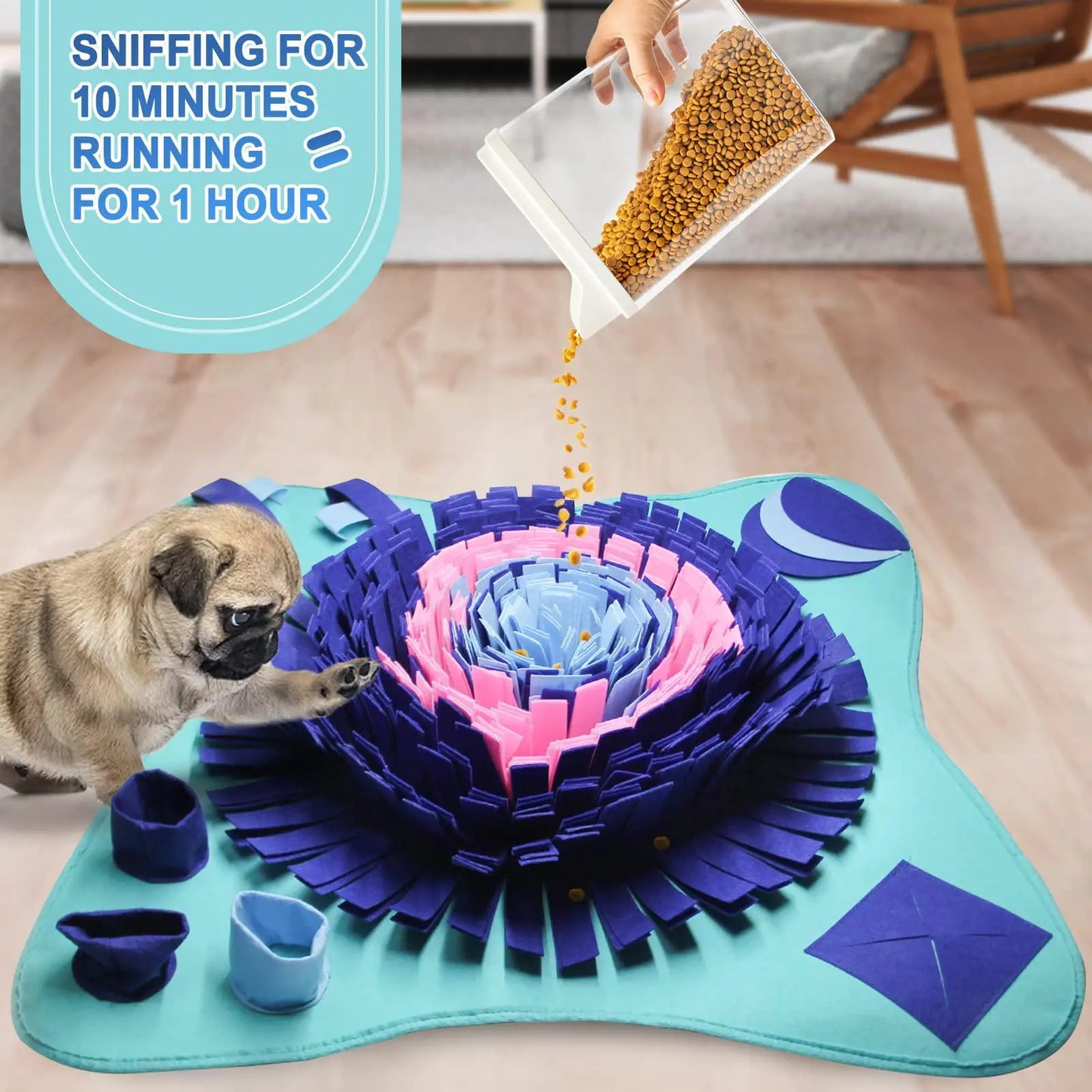 Snuffle Mat for Dogs Cats 25x25 inch Dog Snuffle Mat Interactive Toys Mat - Sno's Finds