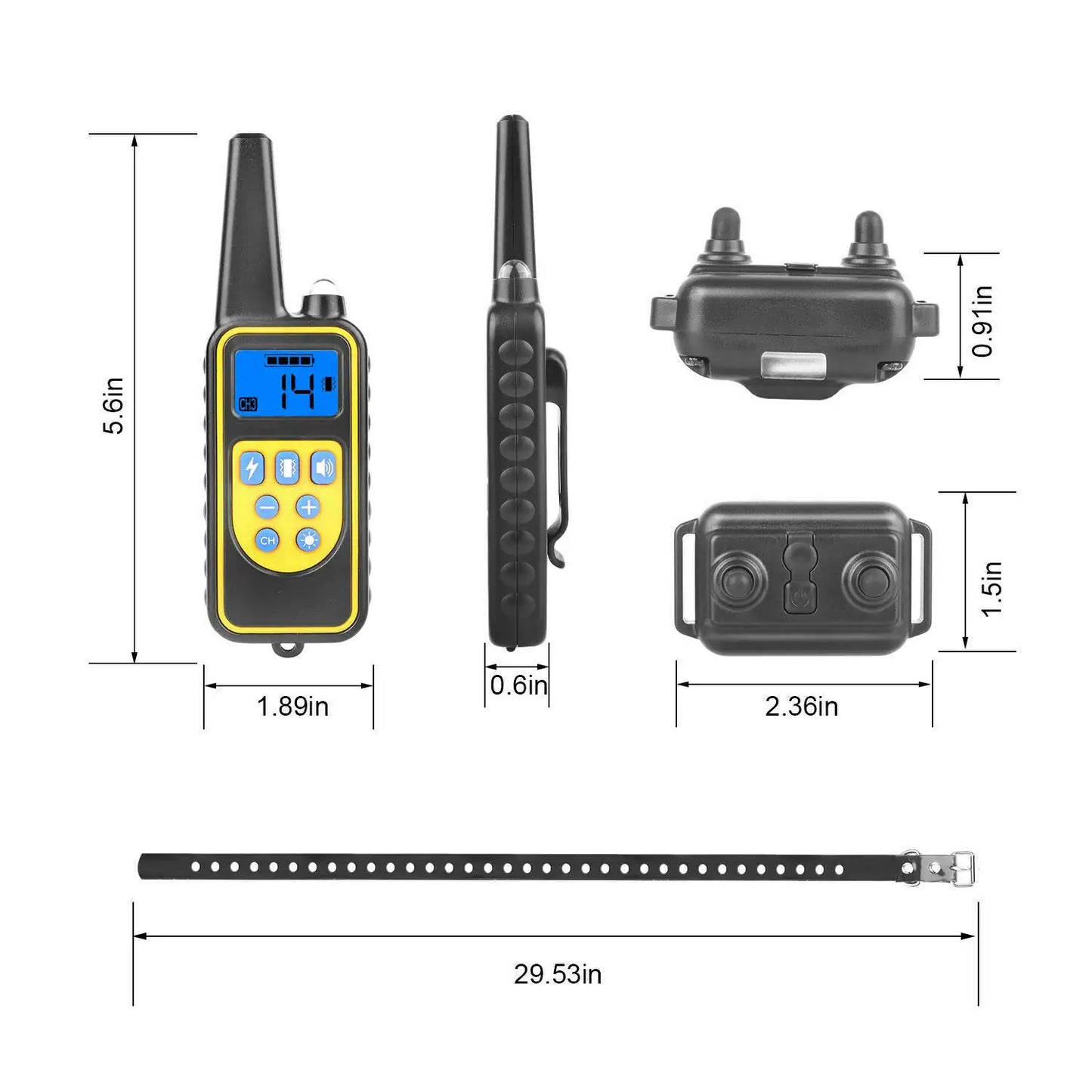 2700 FT Remote Dog Shock Training Collar Rechargeable Waterproof LCD Pet Trainer - Sno's Finds