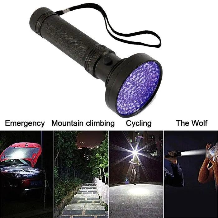 UV Ultraviolet Light 100 LED Flashlight BlackLight 395nM Inspection Lamp Torch - Sno's Finds