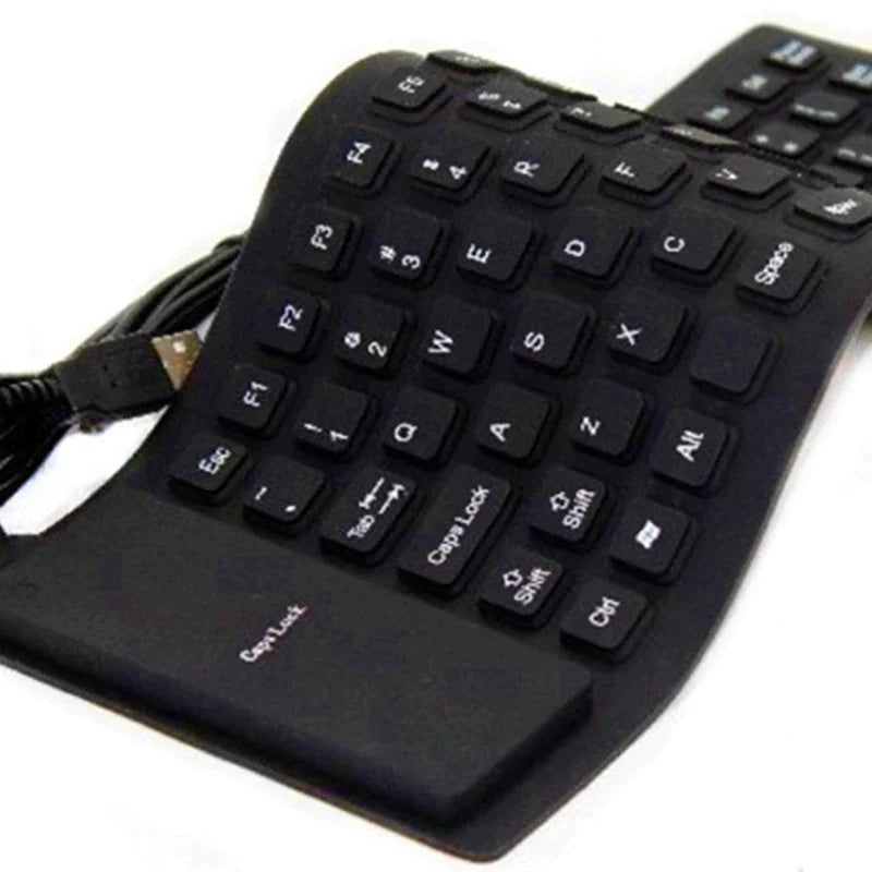 Waterproof Silicone Keyboard Foldable Flexible USB Dustproof DirtProof Full Size - Sno's Finds