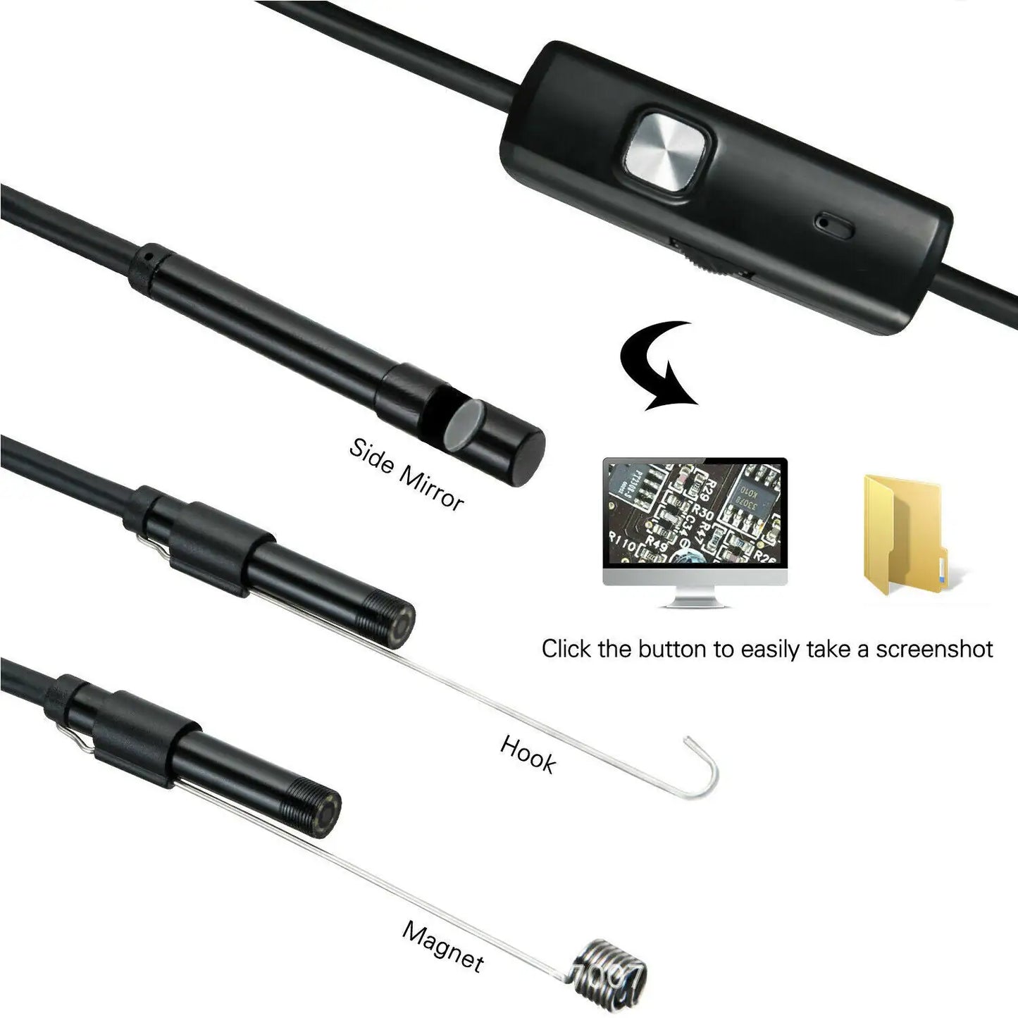 5M 6LEDs Snake Endoscope Borescope 8mm Inspection USB Camera Scope For Android - Sno's Finds