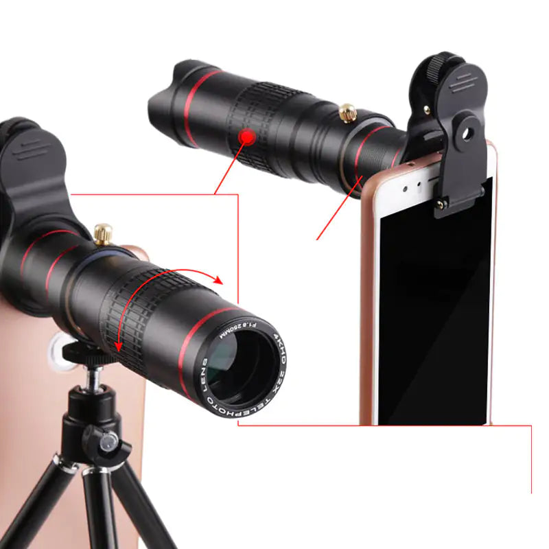 Zoomba Zoom-able 4K HD Telescopic Lens 18X With Tripod - Sno's Finds