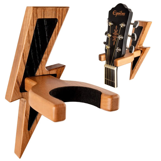 Guitar Holder Wall Mount Ash Wood Guitar Hanger Hook Stand Rack Hardwood Beige - Sno's Finds