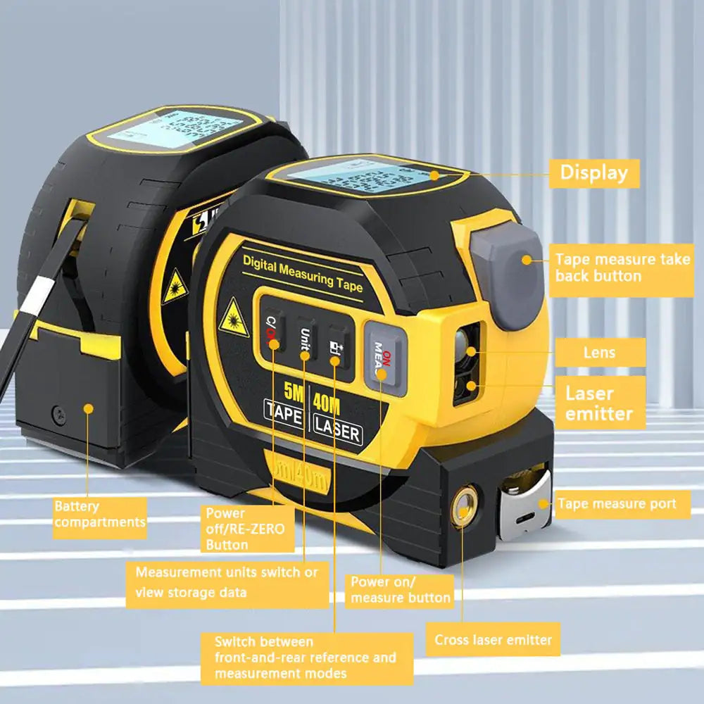 3 In 1 Laser Tape Measure - Sno's Finds