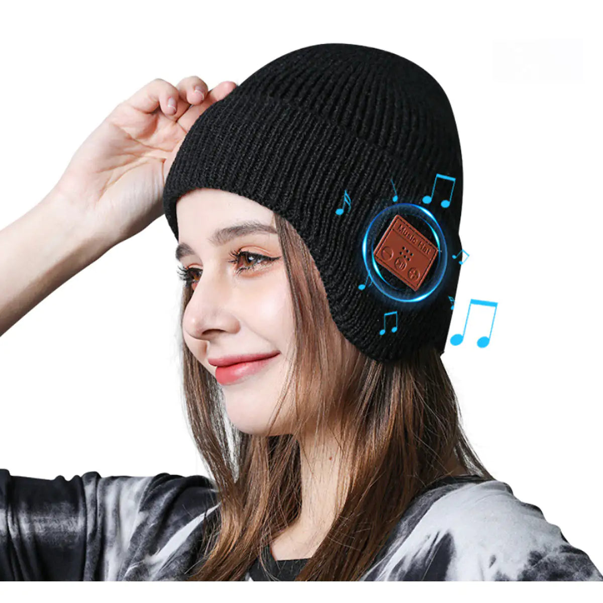 Musical Beanie Hat with Bluetooth and Ear Muffs