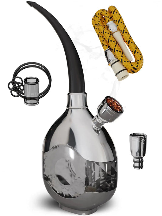 Mini Hookah Set With Everything Silver Hookah Set Portable Hookah Set For Car - Sno's Finds