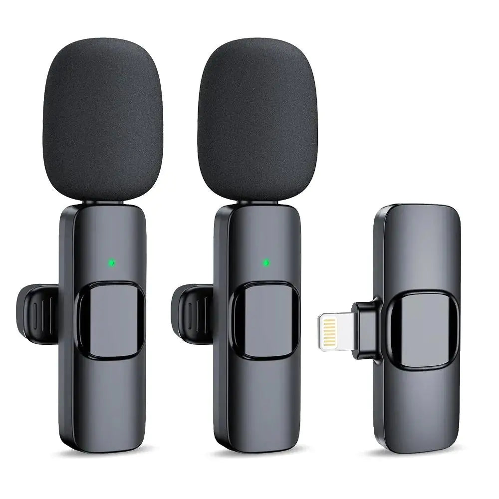 Wireless Stereo Lavalier Mini Lapel Smart Phone Microphone For Video Audio - Sno's Finds