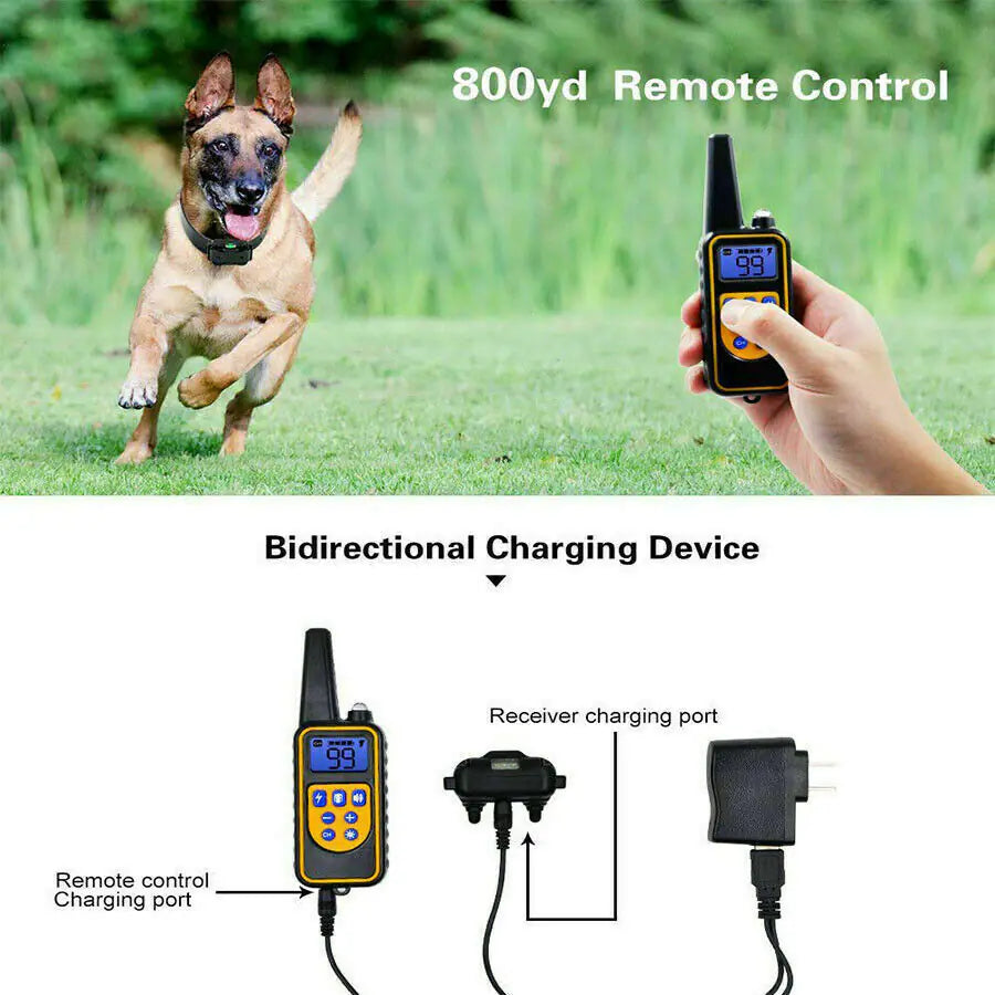 2700 FT Remote Dog Shock Training Collar Rechargeable Waterproof LCD Pet Trainer - Sno's Finds