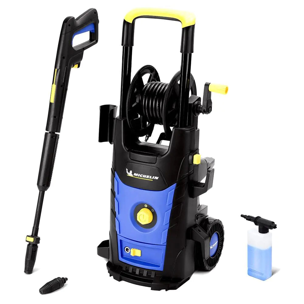 Michelin MPX17EH 1700Watt 130Bar Professional Pressure Washer with accessories and spray gun.