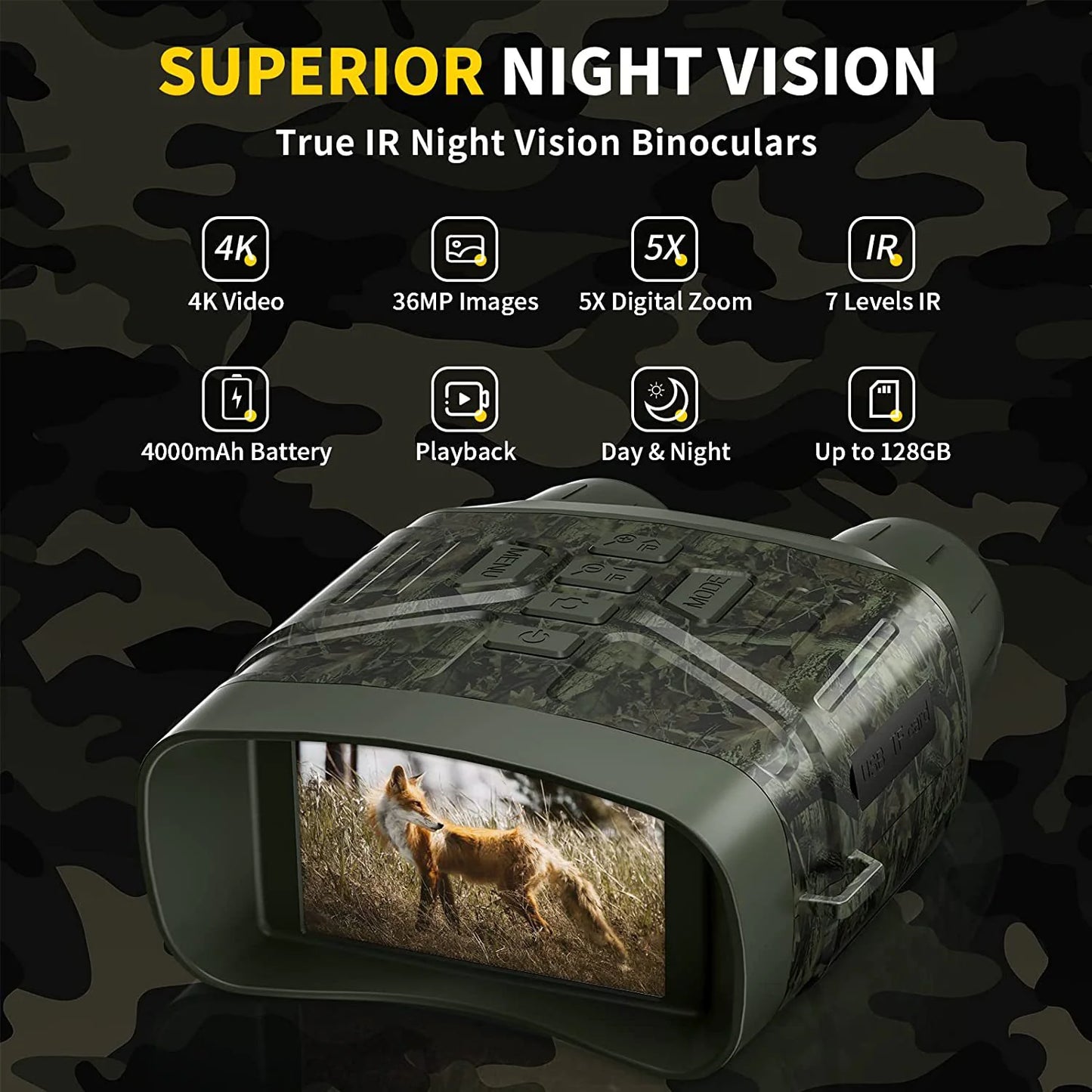 Ultra Clear 4K 36MP Night Vision Binoculars - Sno's Finds